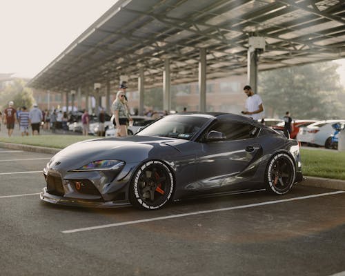 Gray Toyota Supra Parked on Parking Lot