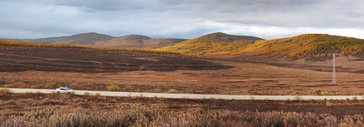 Car On Road And Hills