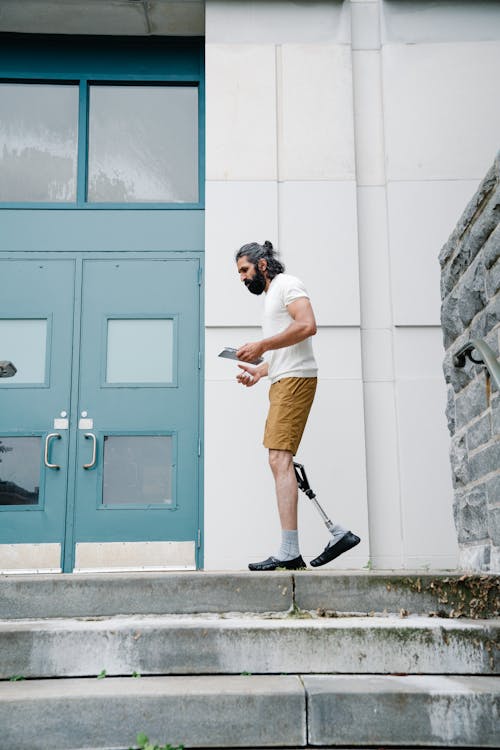 Man with Prosthetic Leg Walking