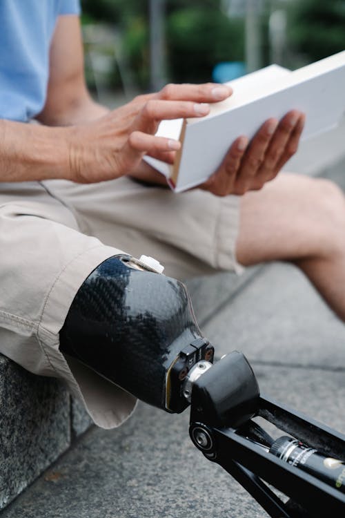 Close-up Photo of Person with Prosthetic Limb 