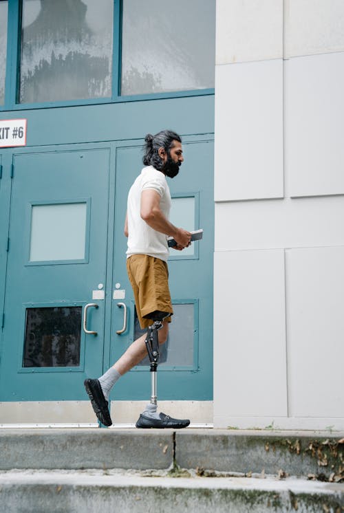 Man with Prosthetic Leg Walking