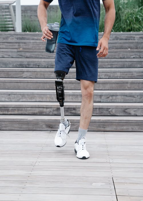 Person with Prosthetic Limb wearing Training Shoes