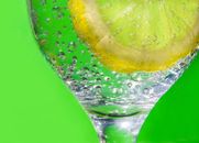 Clear Wine Glass With Green Liquid