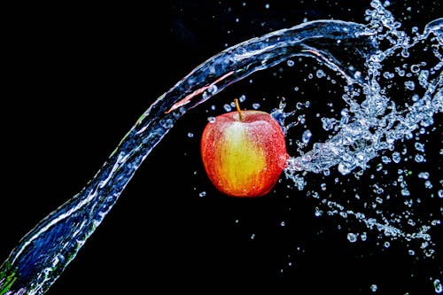 水, 潑灑, 蘋果 的 免費圖庫相片