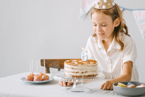 Free A Girl Blowing Her Cake Stock Photo