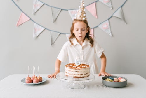 Birthday woman blowing candles on cake during celebration · Free Stock ...