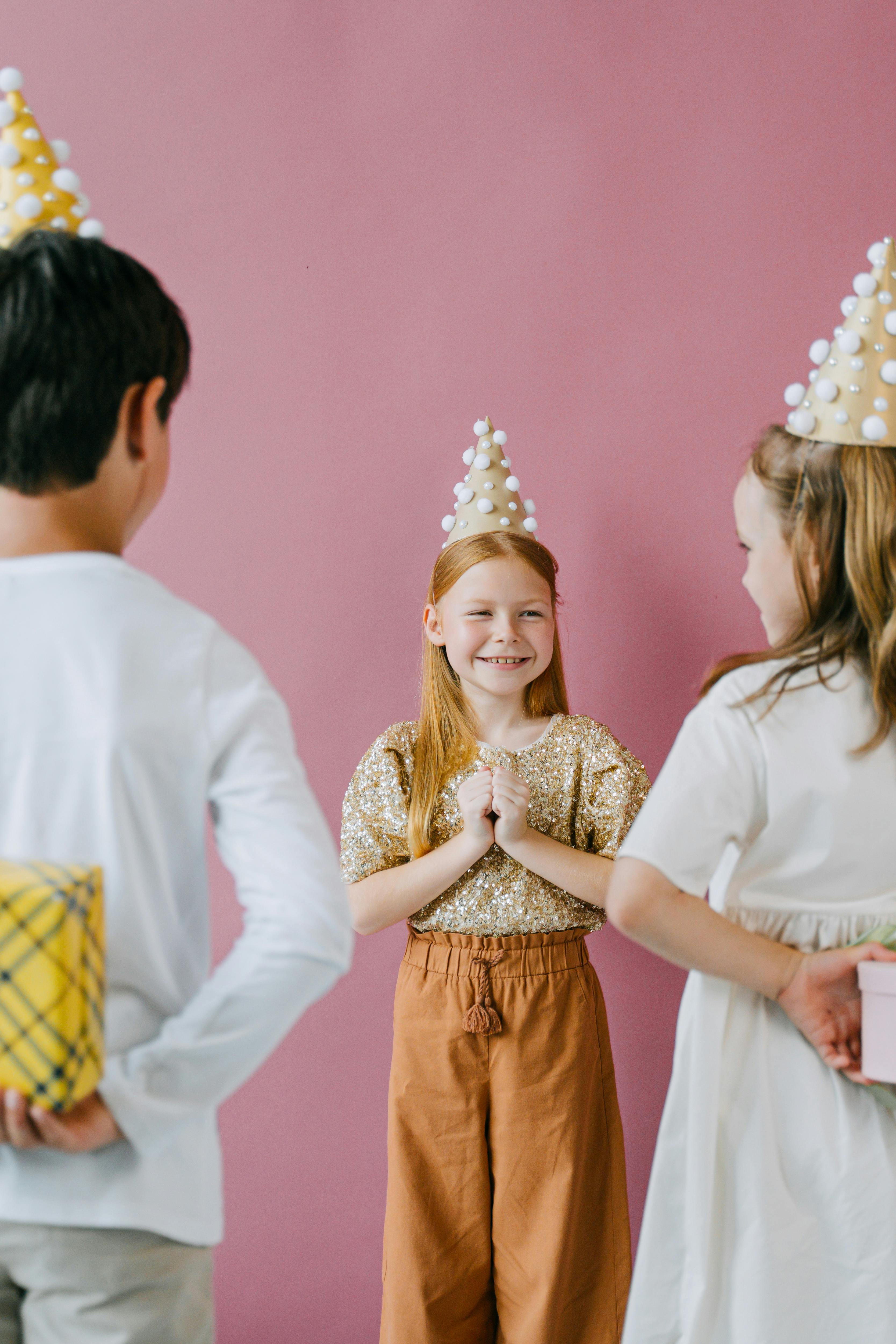 Children Surprising a Birthday Girl