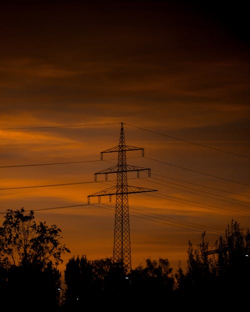 Electricity Lines on Sunset