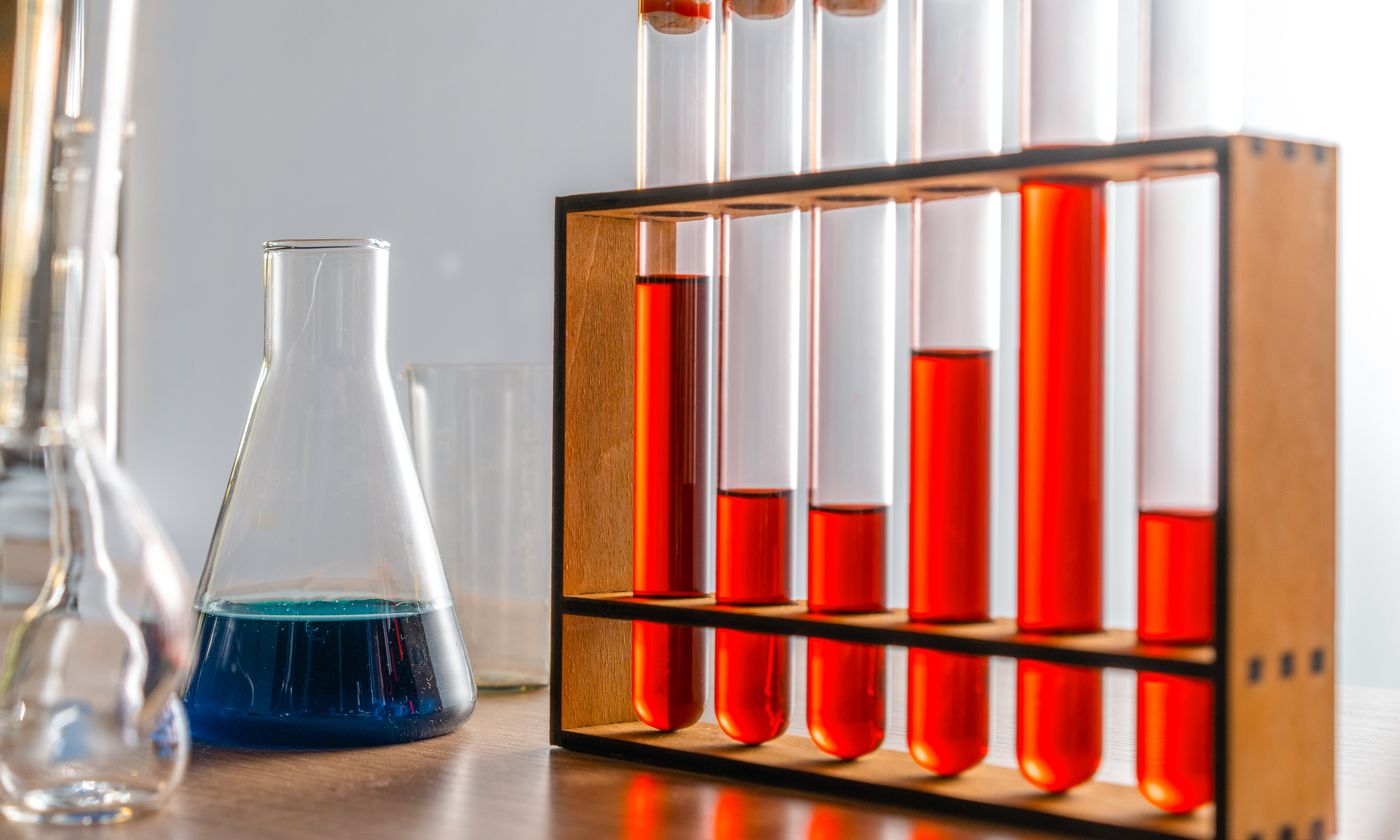 Multiple laboratory tubes containing distinct samples