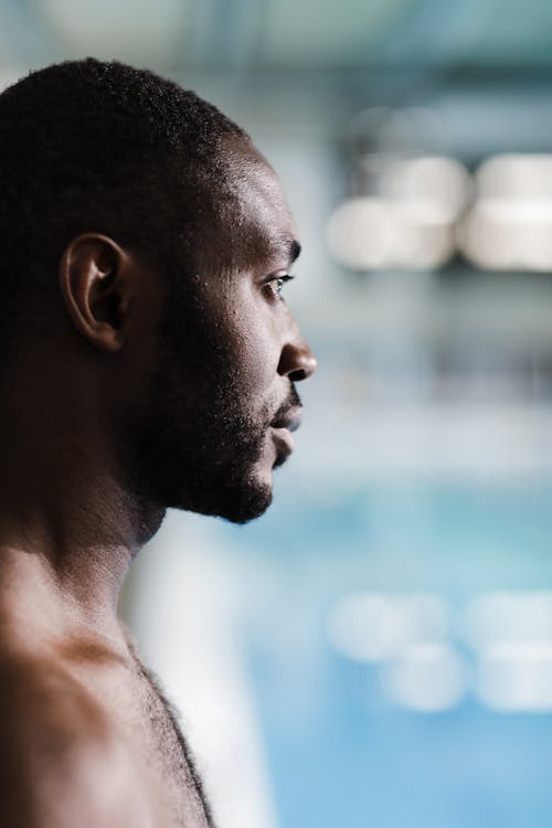 Side Face of a Man in Close-up