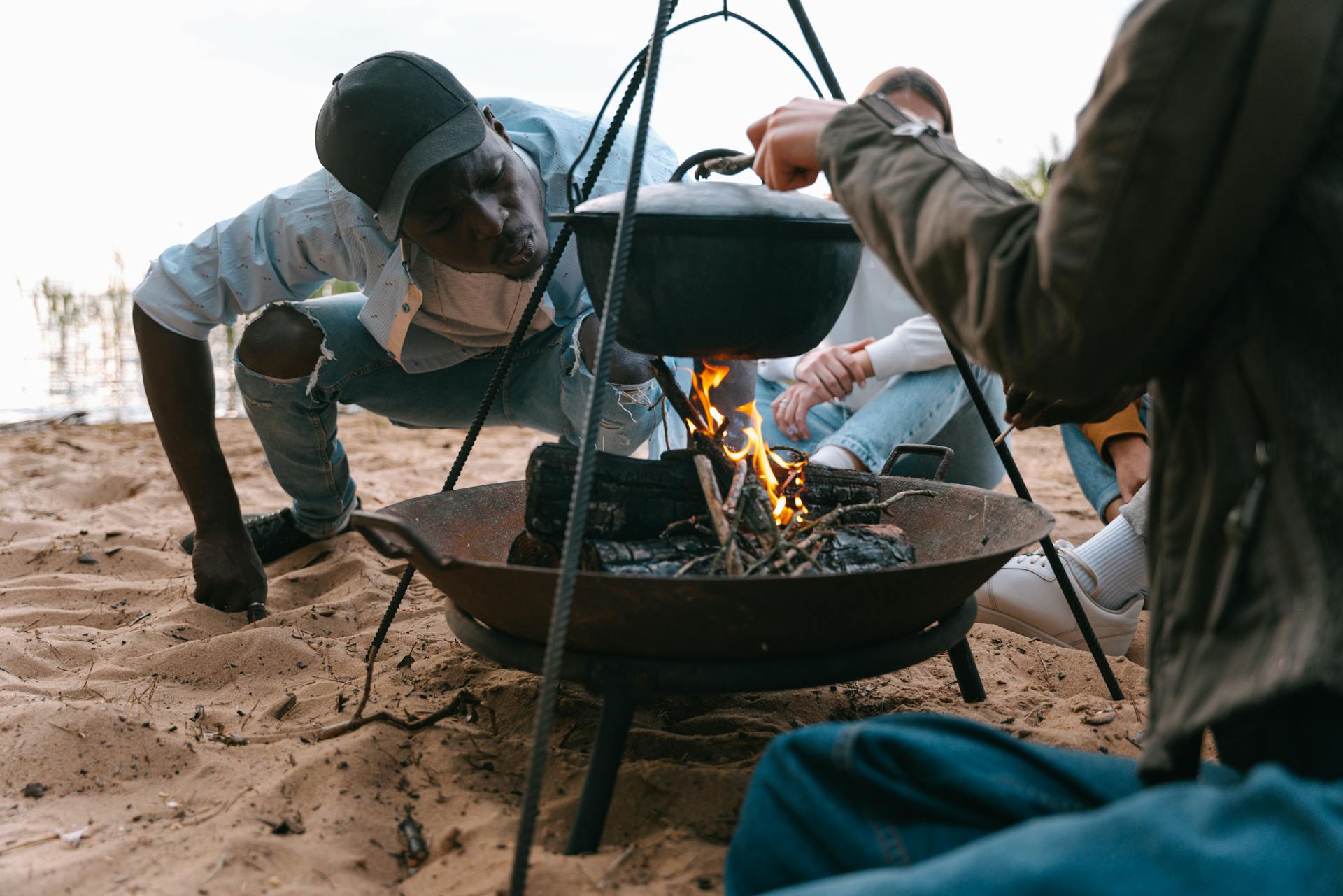 Campers Cooking in the Wild