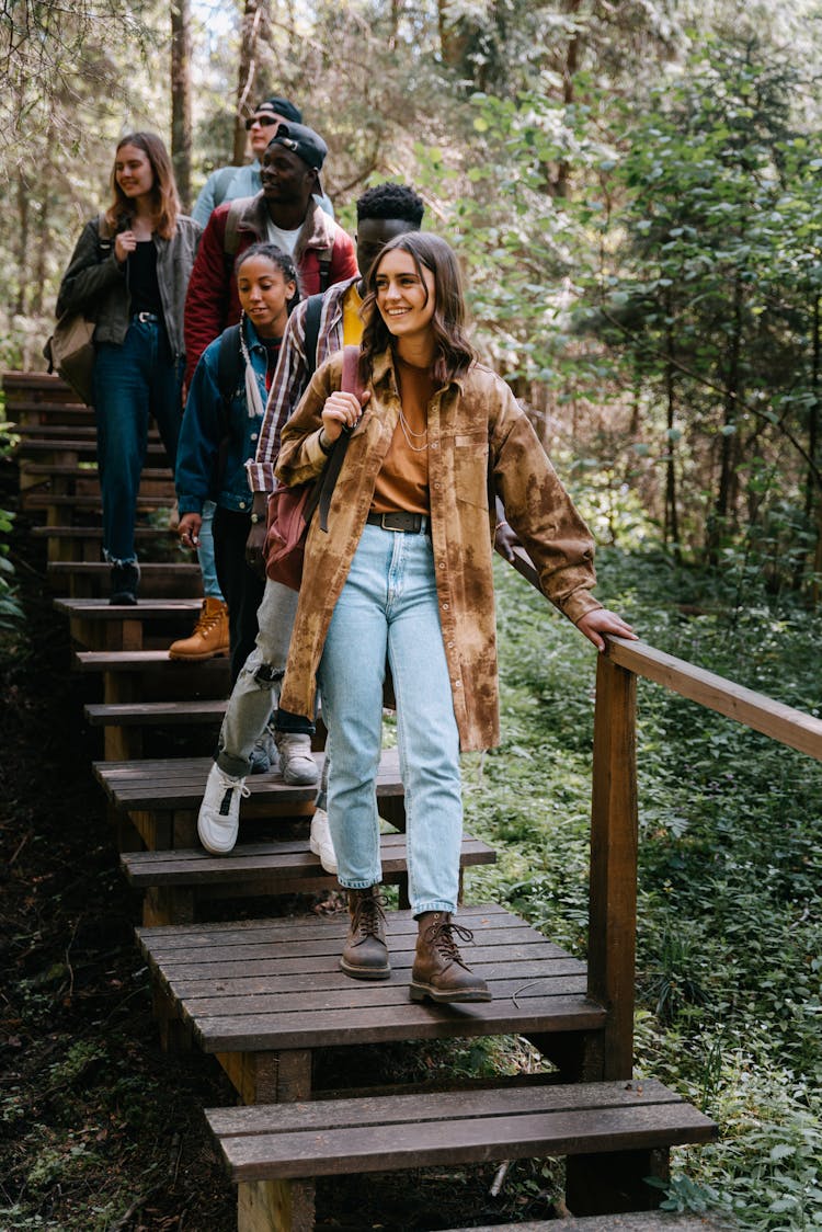 Group Of Teenagers On A School Trip To The Forest