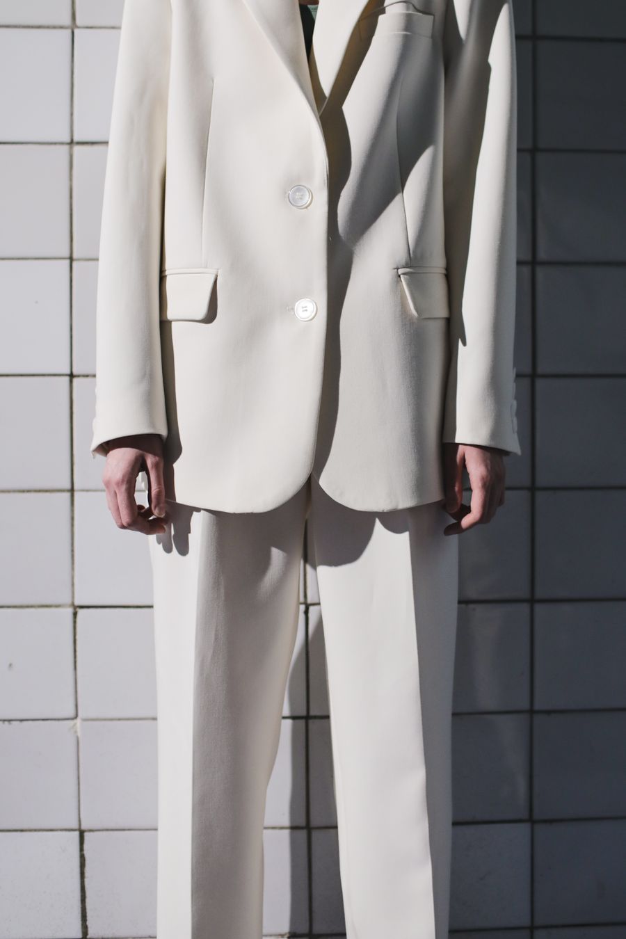 Cream Tailored Trouser