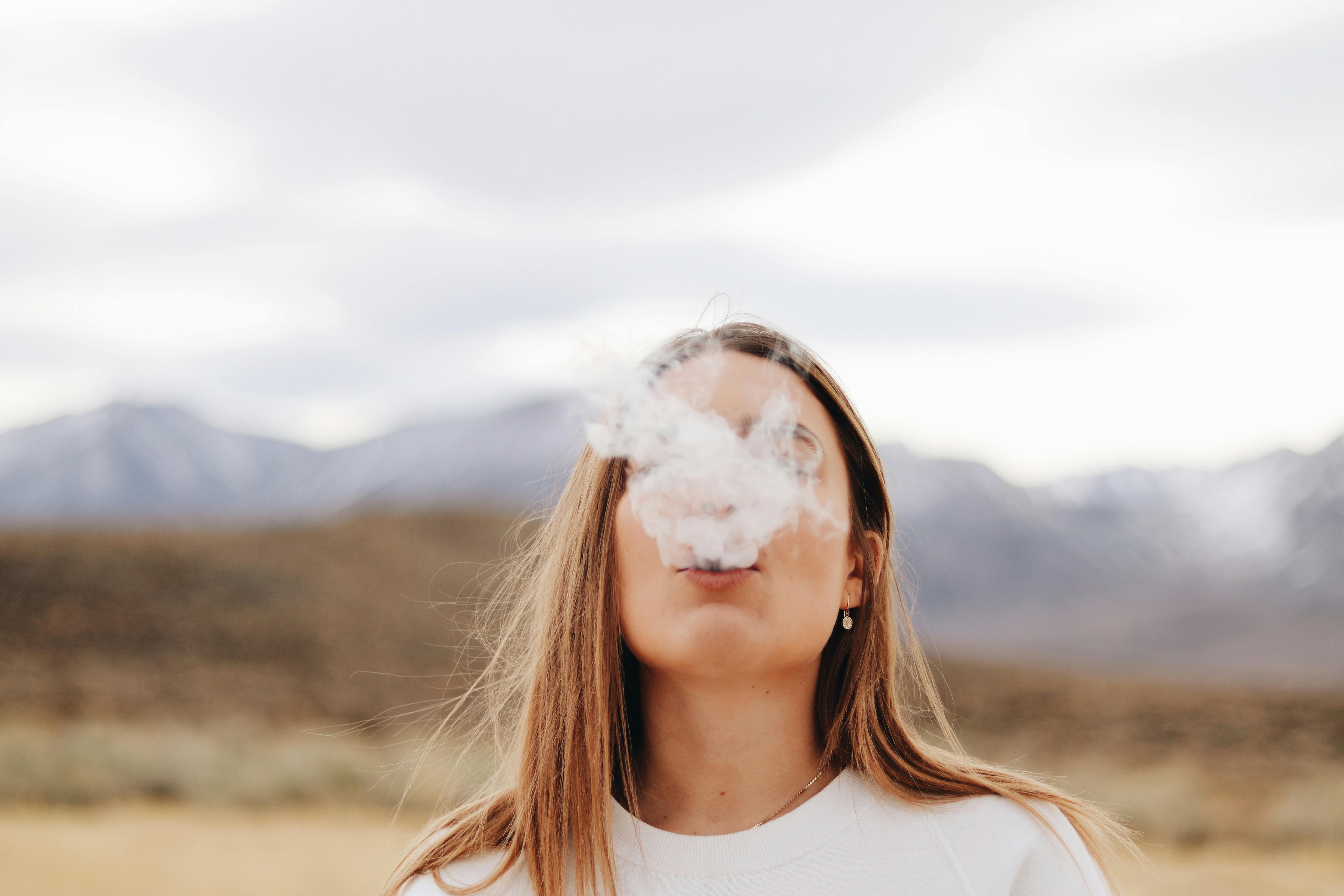 woman wearing white crew neck shirt