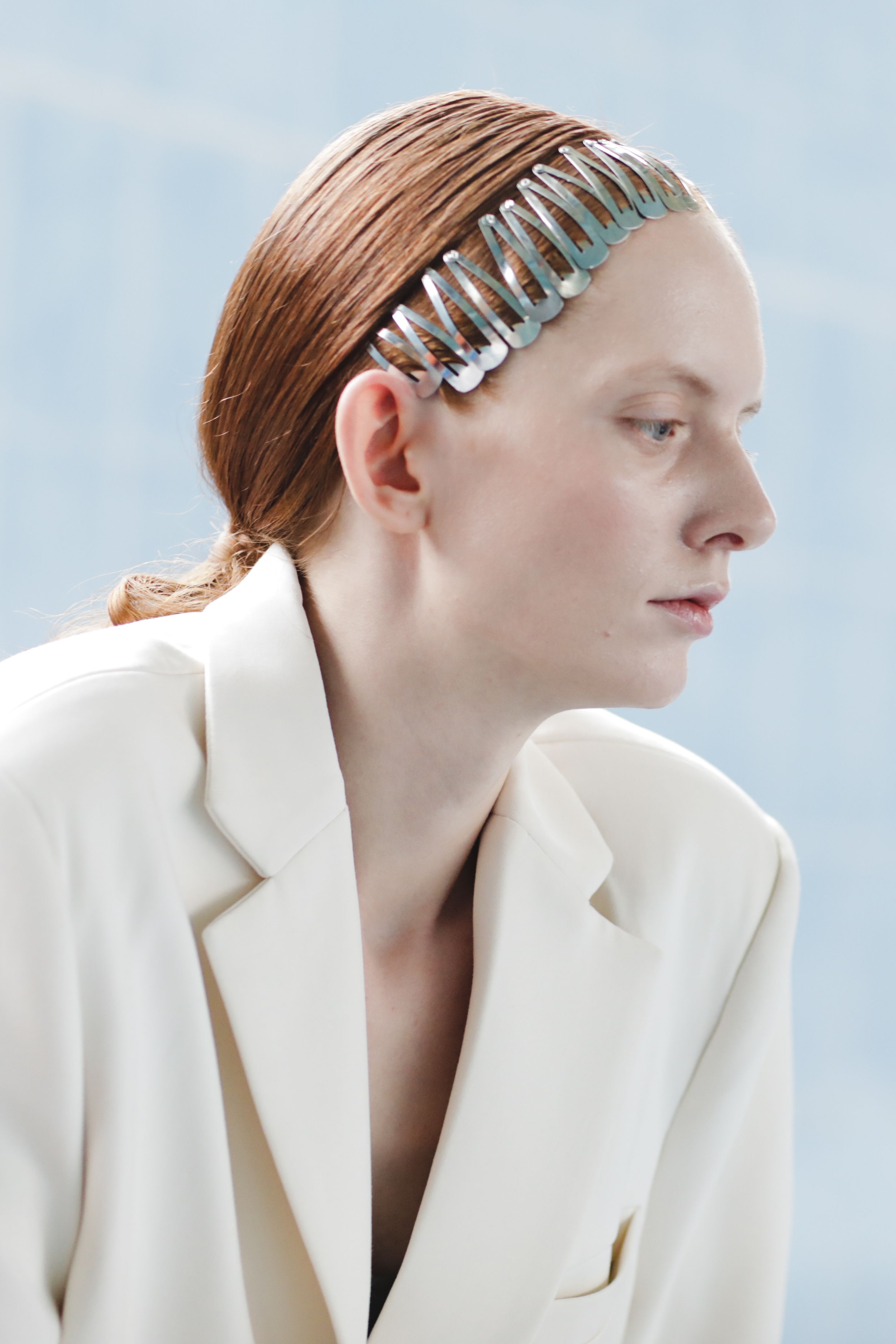 Woman in White Blazer With Silver Clips · Free Stock Photo