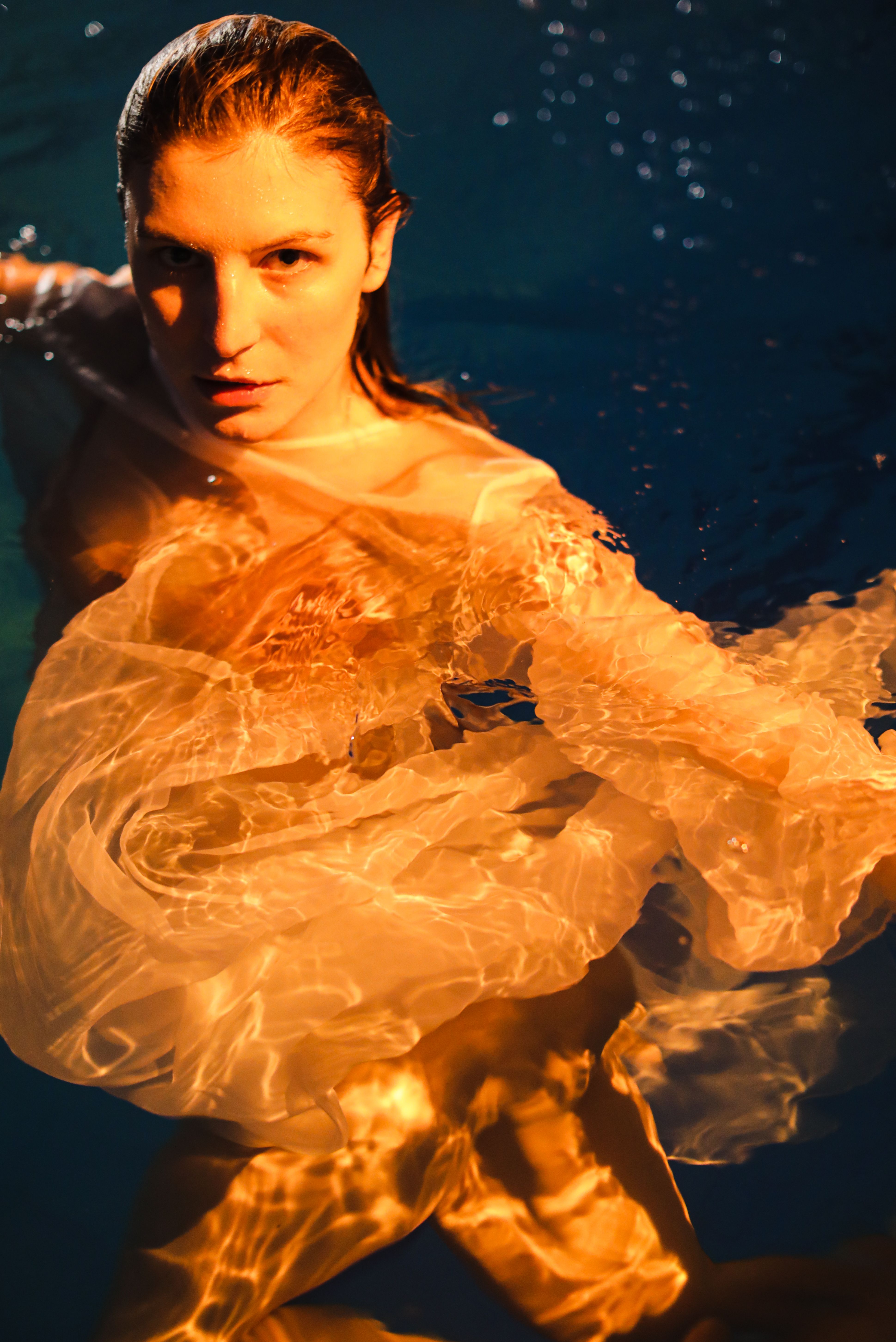 Woman in White Dress Standing in the Water · Free Stock Photo