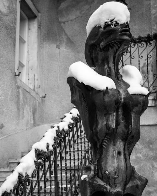 Foto d'estoc gratuïta de blanc i negre, esborronador, escultura