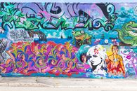 A Graffiti of Animals and People on Wall