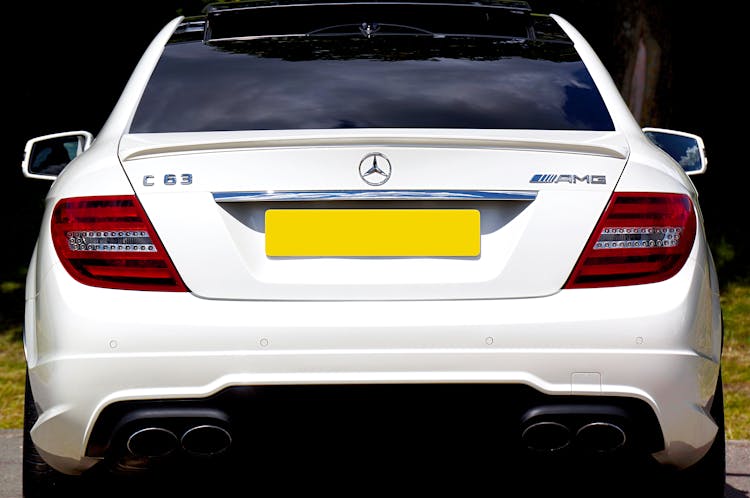 White Mercedes Benz C63 AMG