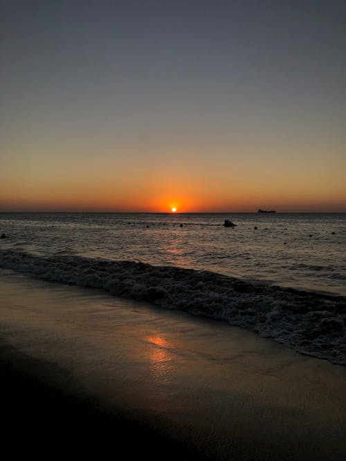 Beach Scenery During Sunset