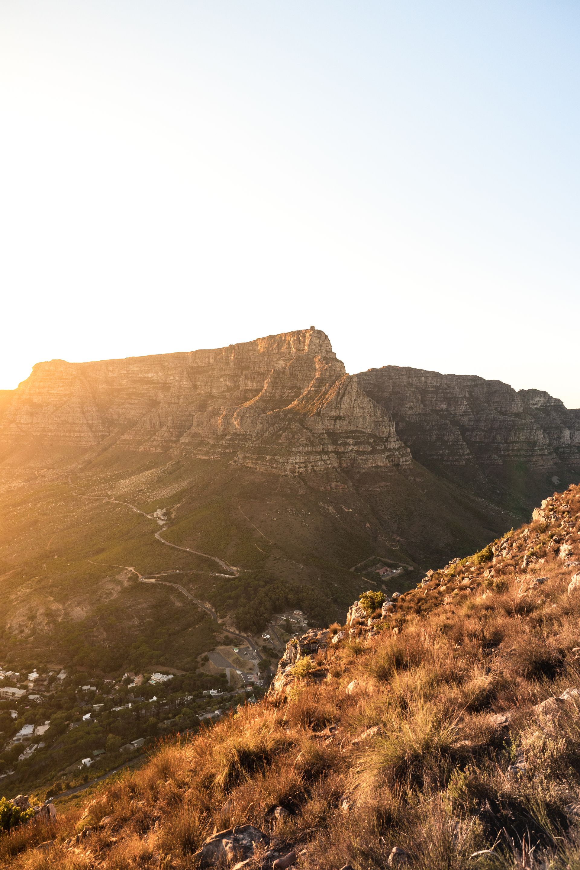 Golden light over Table Mountain, Cape Town