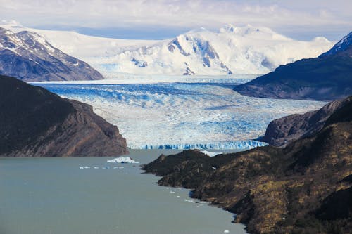 Birds Eye View of the Grey Glacier in the Torres del Paine National Park