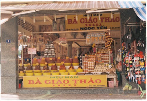Free Oriental Store with Variety of Goods on Display Stock Photo