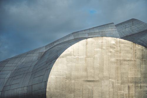 Free Close-up of a contemporary steel structure in Seattle, showcasing modern architectural design. Stock Photo