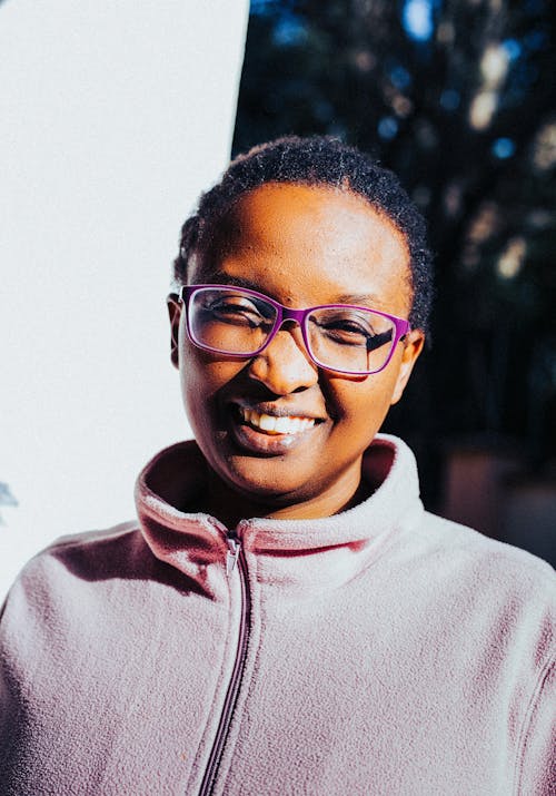 Free stock photo of african woman, beautiful smile, glasses