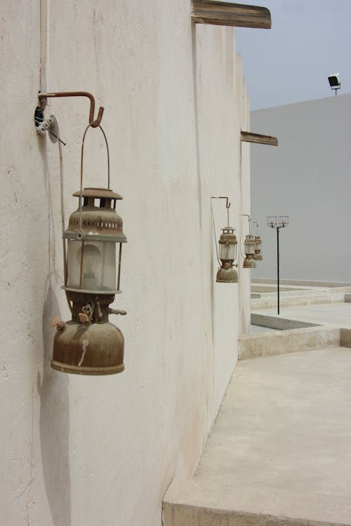 Retro Lamps on Building Facade