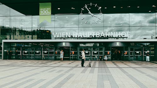 The Vienna Hauptbahnhof Main Entrance in Vienna, Austria