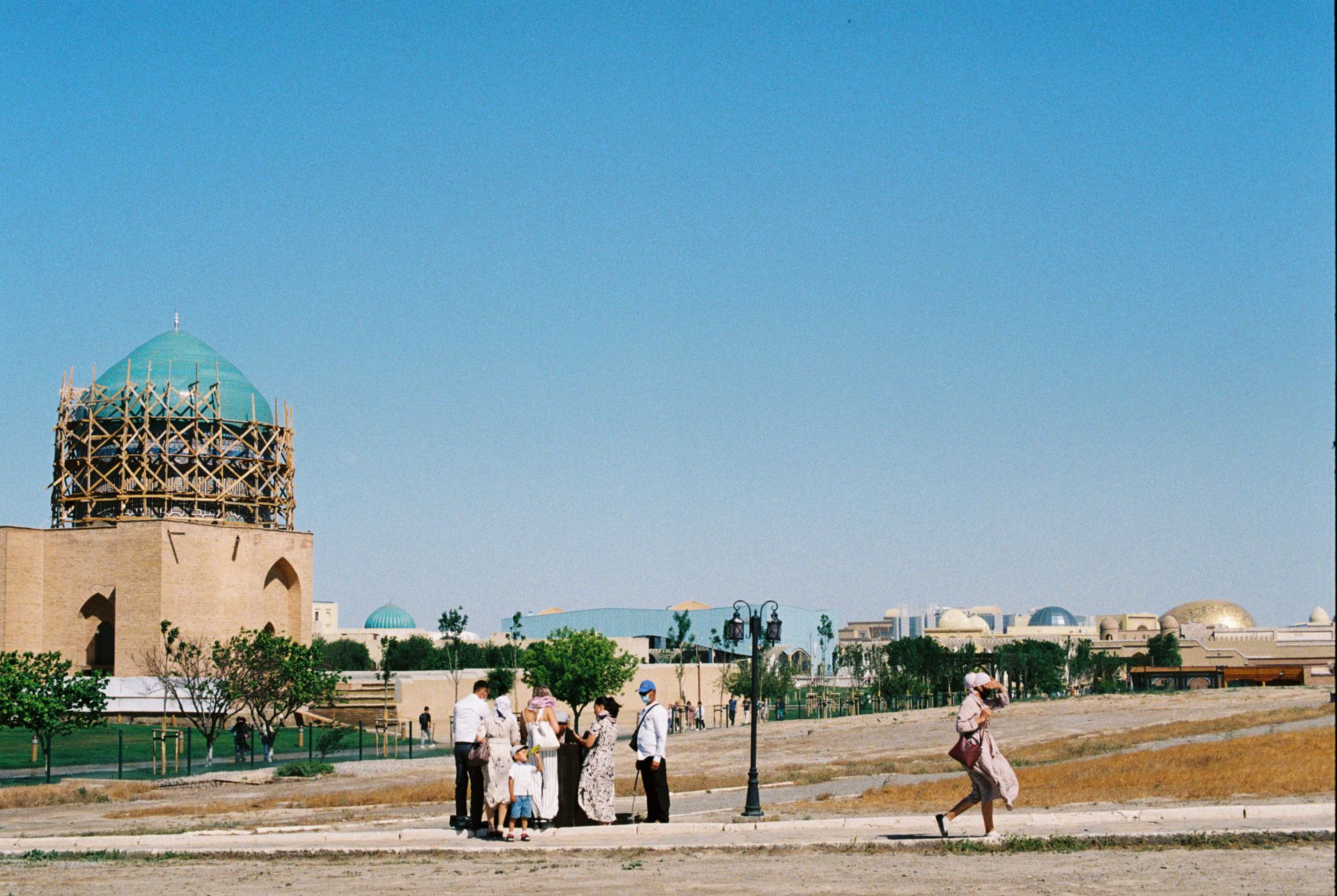 Monumento histórico en la ciudad kazaja de Turkistán