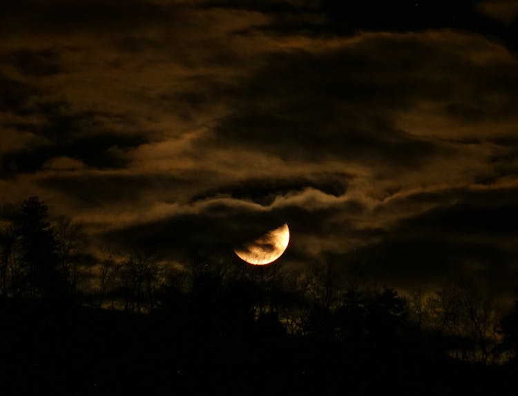 Full Moon Behind Clouds 