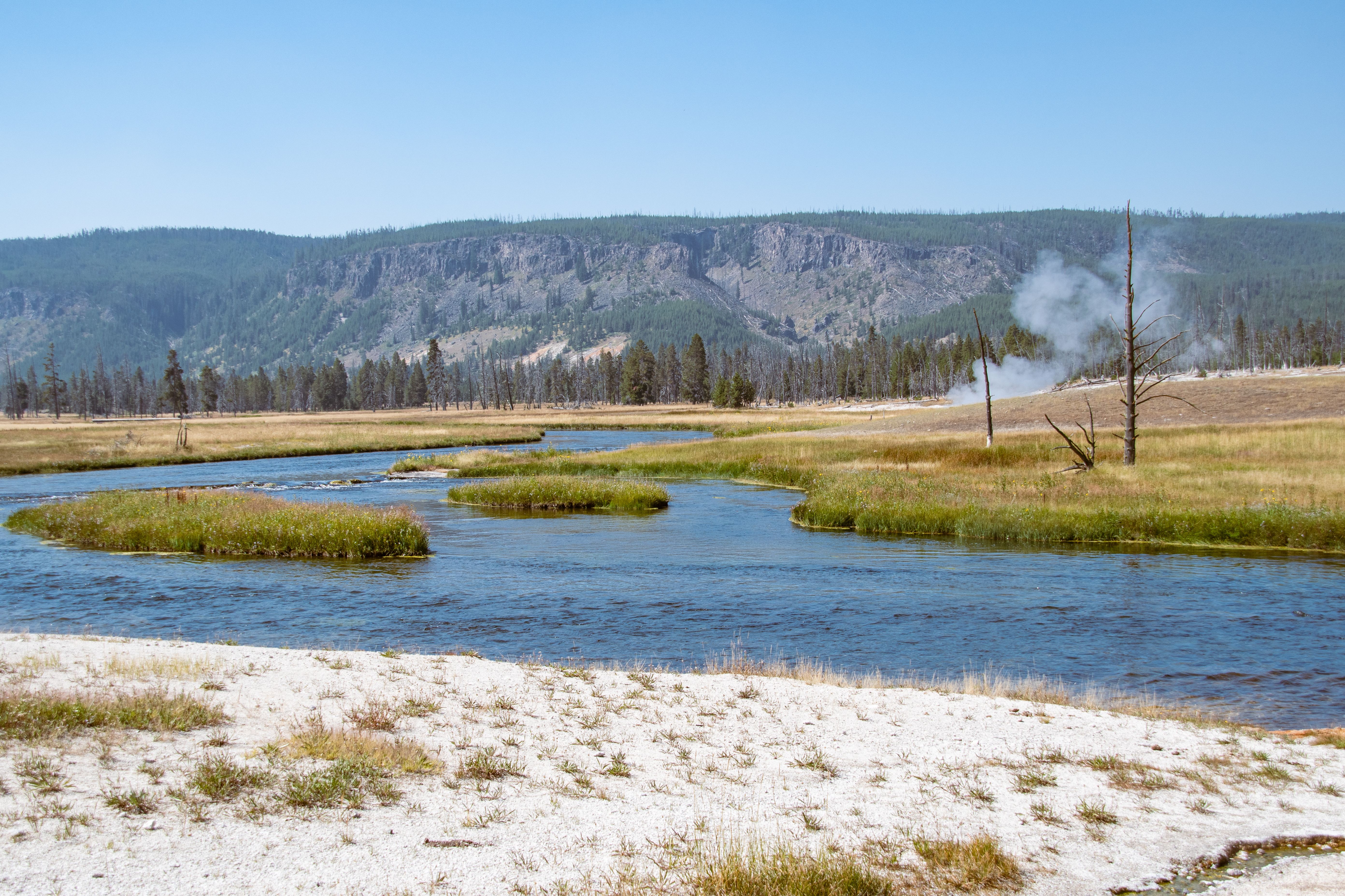 Yellowstone River with anglers Montana