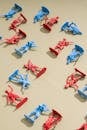 Blue and Red Plastic Military Toys