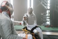 Paralympic athletes fencing