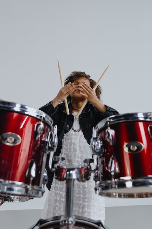 Little Drummer Holding Drumsticks