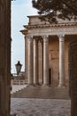 Beige Concrete Building with Columns