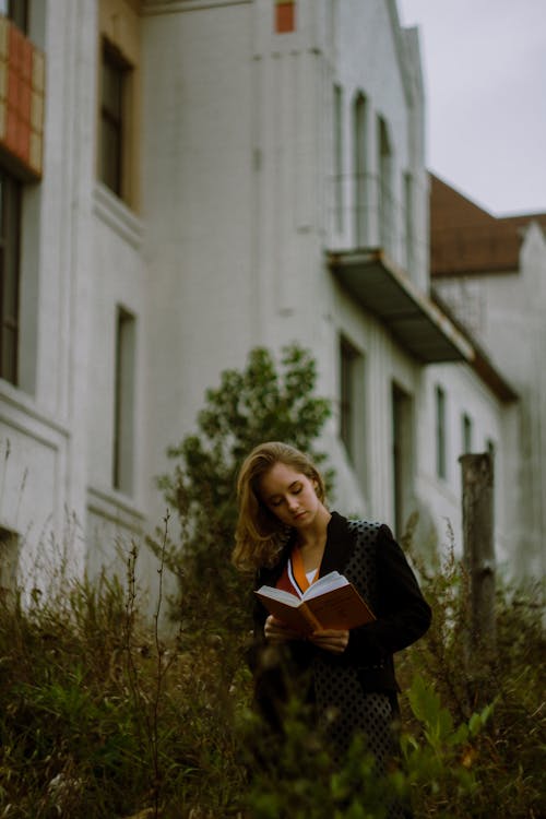 Kostenloses Stock Foto zu blond, buch, frau