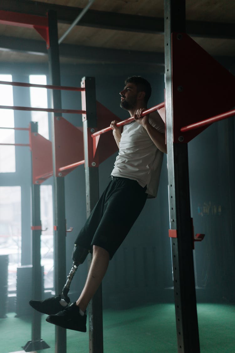 A Man Doing Pull Ups 