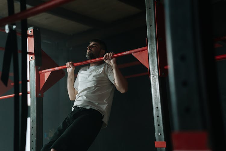 Man Doing Pull Ups 