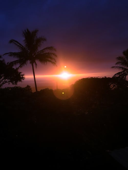 Foto stok gratis hawaii, kona, matahari terbenam