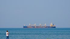 A Cargo Ship Sailing on the Sea