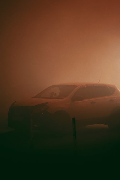 Free Photograph of a Car Covered in Fog Stock Photo