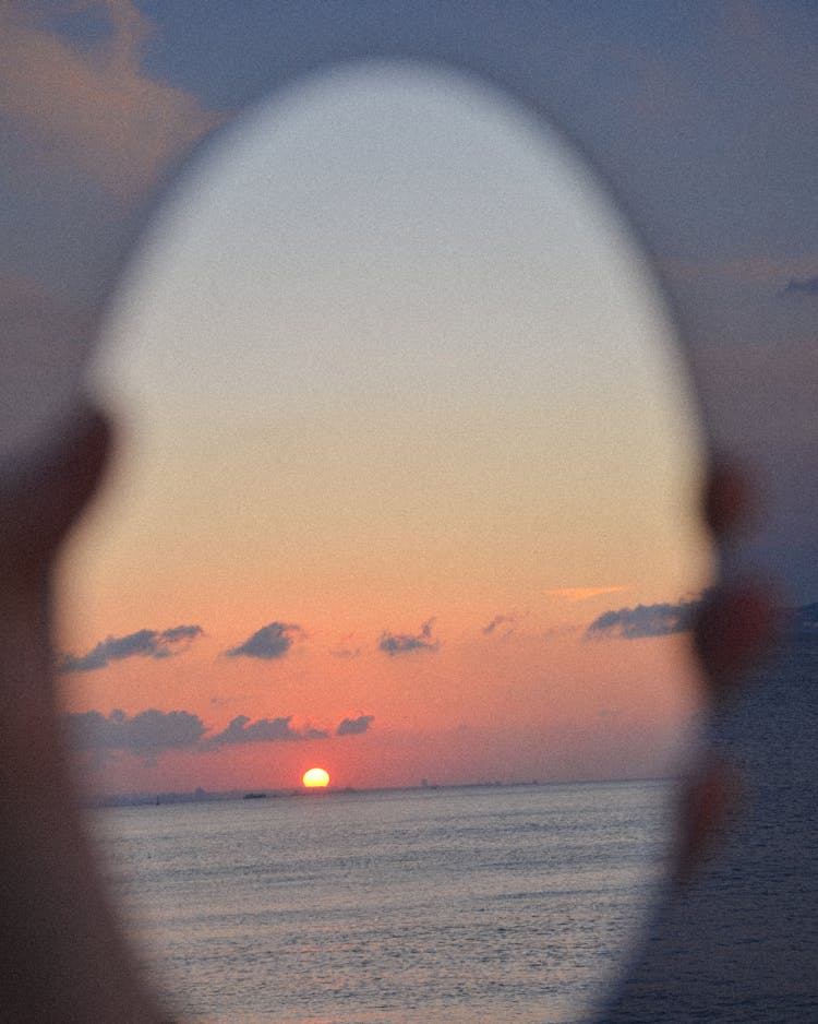 Sunset Over Sea Behind Frame