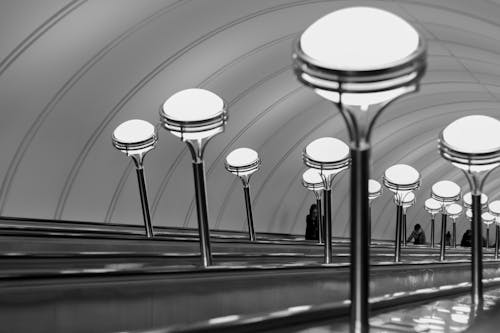 Old-fashioned escalator tunnel design