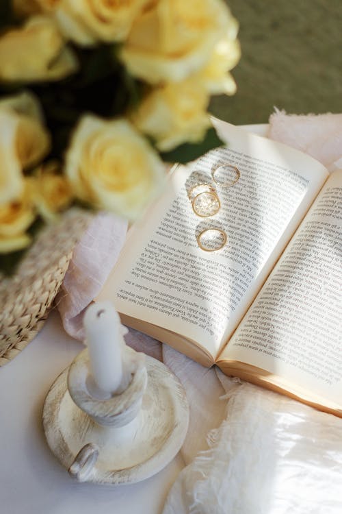 Free An Open Book with Rings Stock Photo