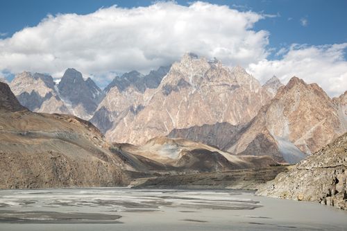 Free Stunning landscape of Hunza Valley's rocky mountains under a bright sky. Stock Photo