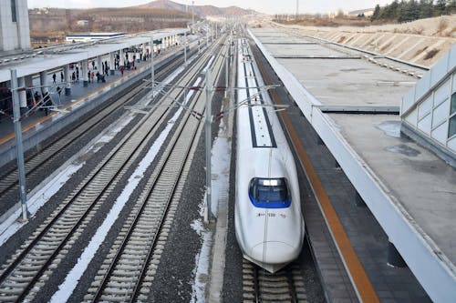 A Bullet Train on Railway Station