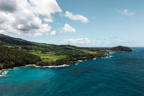 An Aerial Shot of a Beautiful Coast